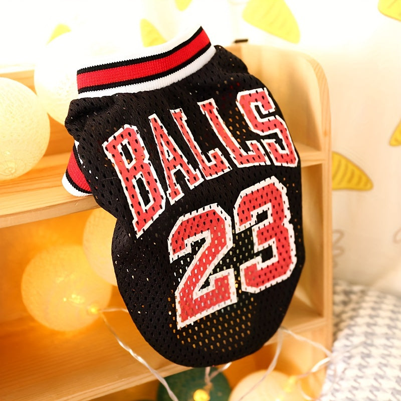Basketball Team Spirit Dog Vest - Vibrant Prints, Lightweight & Breathable for Spring/Summer - Perfect for Small Dogs
