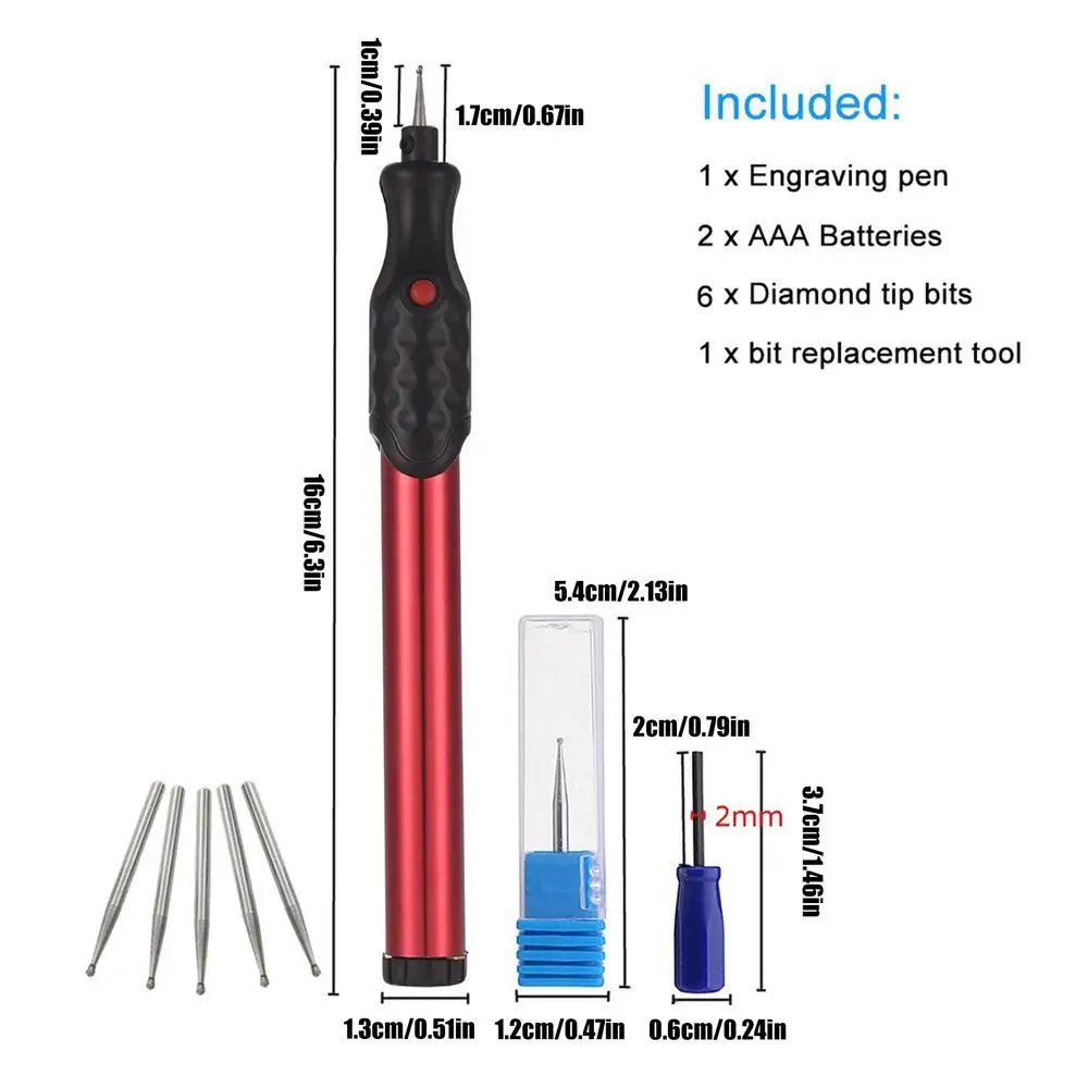 Metal Engraver Pen Small Engraving Machine Small Beginner Friendly Cordless Rotary Tool Battery-Operated For Woodworking