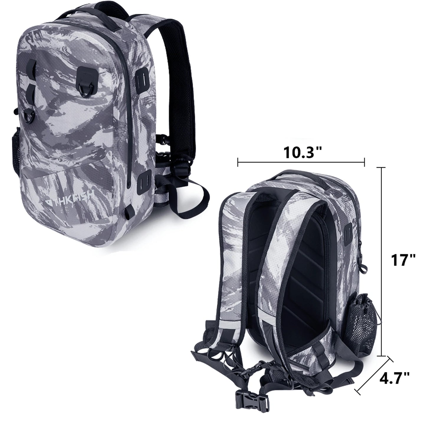 THKFISH IPX8 Waterproof Fishing Backpack Fly Fishing Bag Brown Fishing Tackle Storage Bags Outdoor Climbing Hiking Backpacks