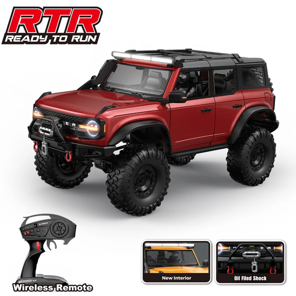 1/10 RC Crawler Upgrade HB Rc Model 4WD RTR with LED 2.4G Electric Remote Control Rock Off-road Vehicle for Adults US Shipping