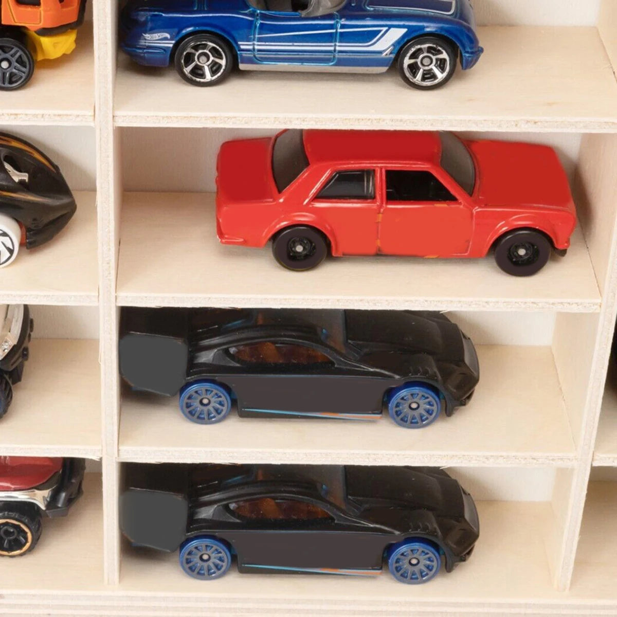 80 Grids for Hot Wheels Diecast Car Matchbox 1/64 Wood Display Shelf Toy Storage