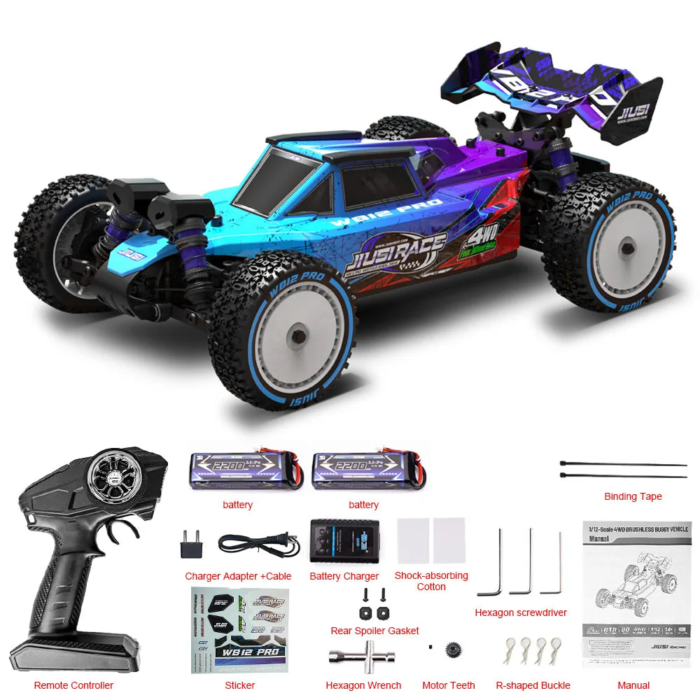 WB12 PRO 1/12 JIUSI Racing Car 80KM/H Brushless Remote Control Car High Speed Competitive Off-road 4WD RC Car Toys As Gift