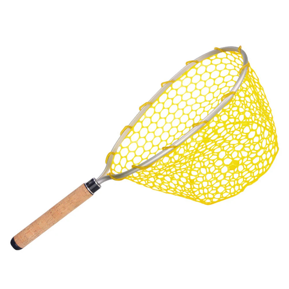 Mesh Trout Hand Net Portable Fishing Landing Mesh Anti Slip Wear Resistance Lightweight Large-capacity Fishing Tools