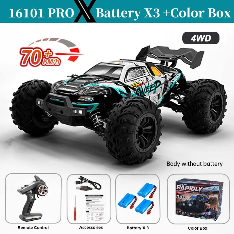 16103 PRO RC Offroad 4x4 70KM/H High-Speed RC Car 2.4GHz Brushless Motor, 1:16 4WD Off-road Climbing Vehicle Wtith LED Light