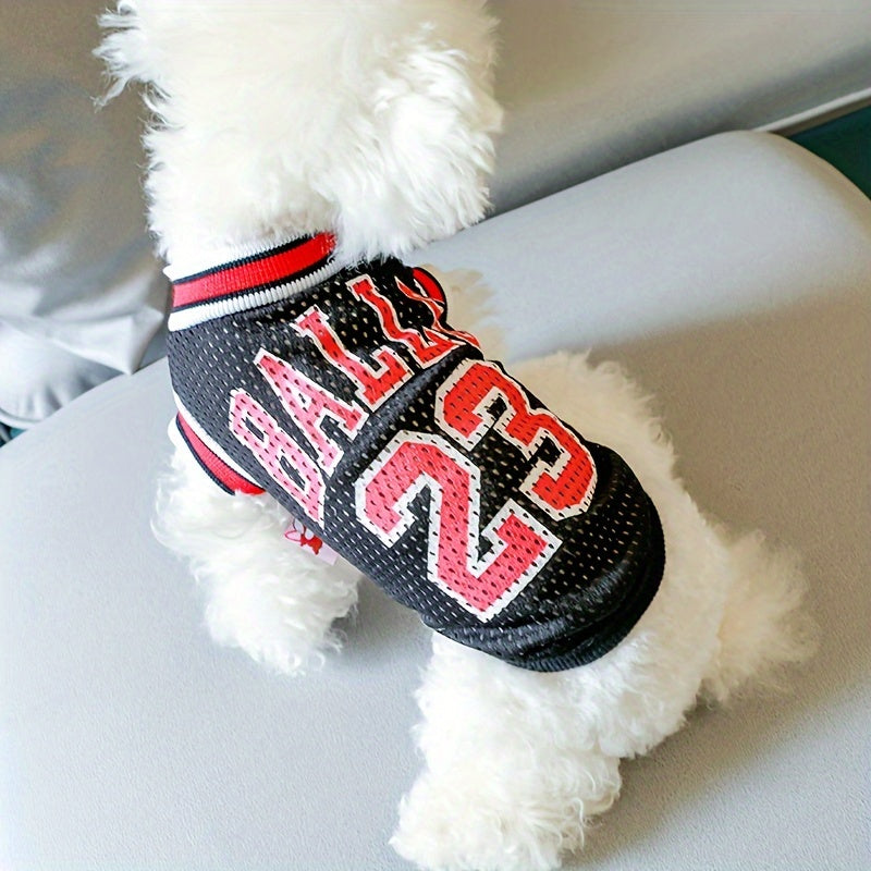 Basketball Team Spirit Dog Vest - Vibrant Prints, Lightweight & Breathable for Spring/Summer - Perfect for Small Dogs