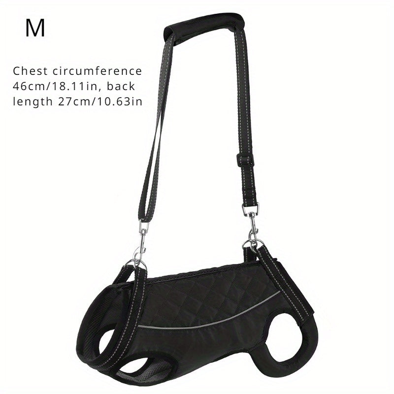 1pc Dog Lift Harness for Senior & Disabled Dogs - Adjustable Support Sling with Padded Legs, Yellow & Black Quilted Design, Pull/Carry/Lift Assistance for Mobility Support, Dog Walking Support | Quilted Dog Vest | Polyester D