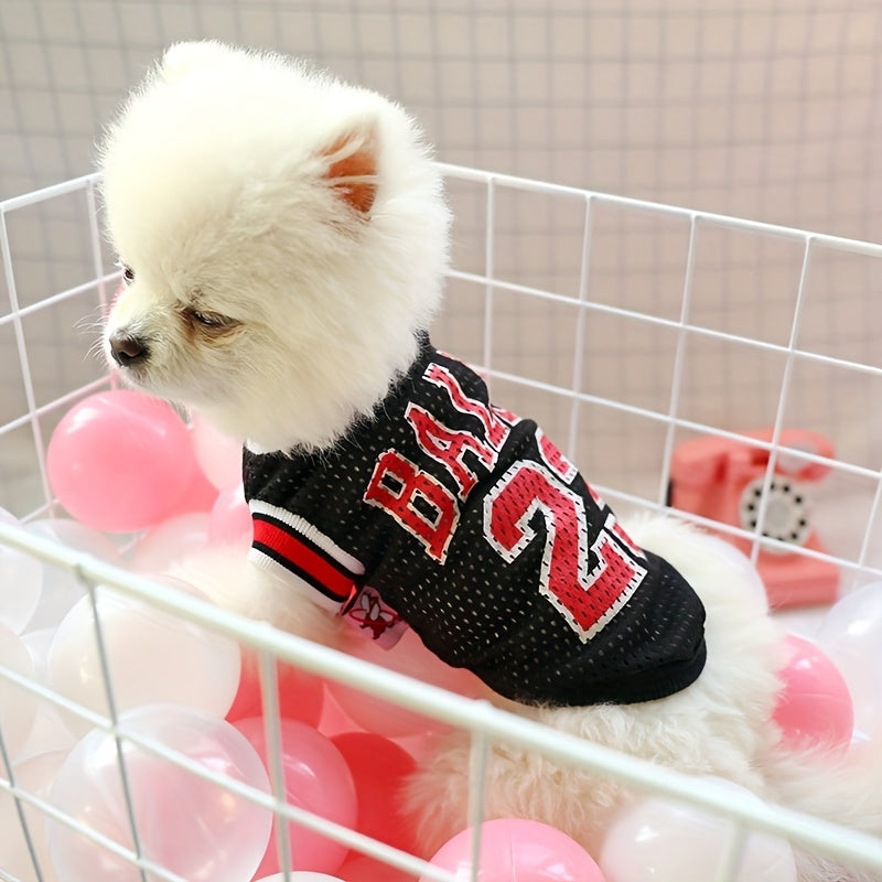 Basketball Team Spirit Dog Vest - Vibrant Prints, Lightweight & Breathable for Spring/Summer - Perfect for Small Dogs