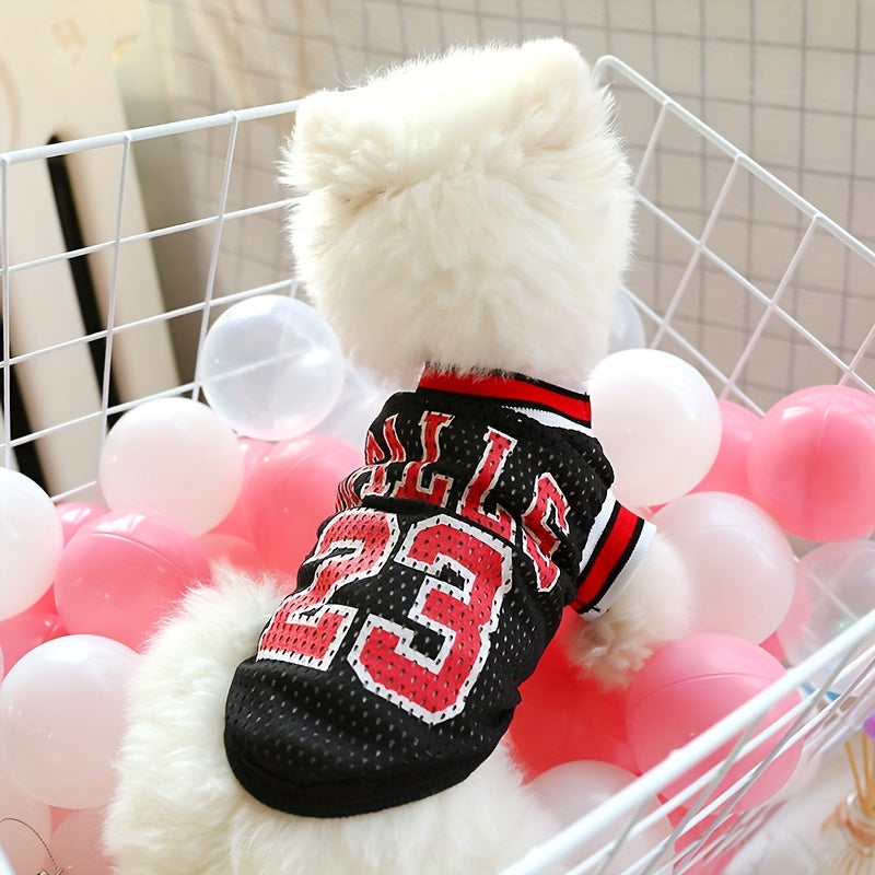 Basketball Team Spirit Dog Vest - Vibrant Prints, Lightweight & Breathable for Spring/Summer - Perfect for Small Dogs