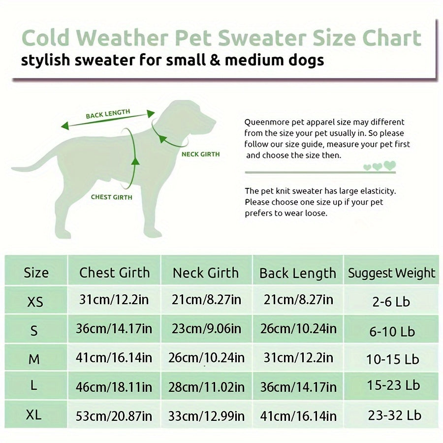 1pc Cozy Acrylic Turtleneck Dog Sweater - Twisted Knit Pullover for Small to Medium Breeds - Machine Washable Warm Pet Clothing for Chihuahuas, Bulldogs, Dachshunds, Pugs, Yorkshire Terriers - All Seasons