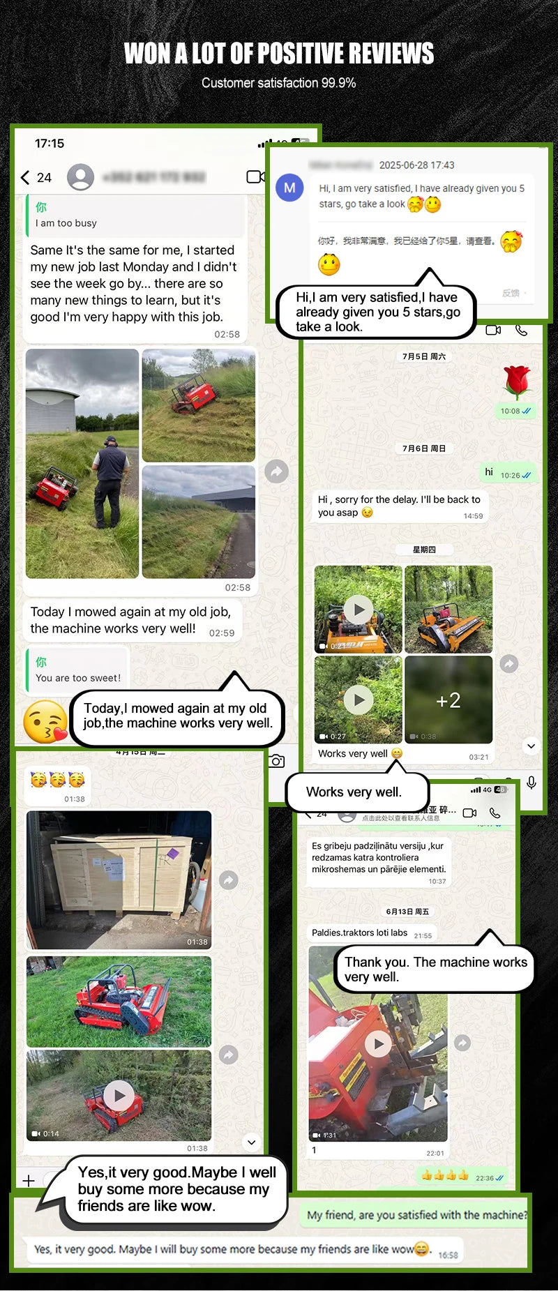 Remote Control Lawn Mower Rc Crawler 7.5HP Slope Mowing Machine Tracked Radio Controlled Grass Cutter Robotic Mowers