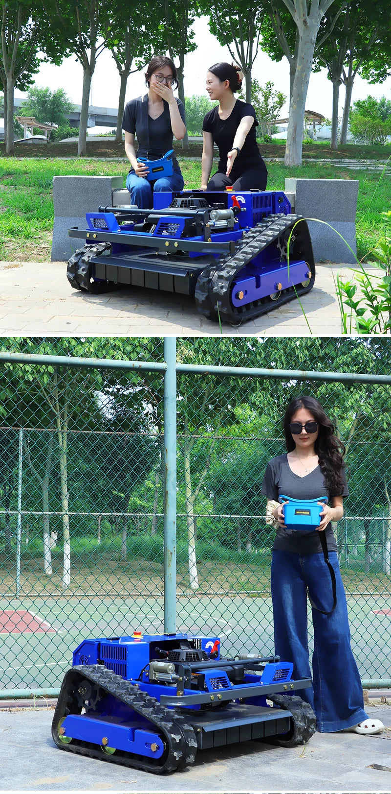 Remote Control Lawn Mower Rc Crawler 7.5HP Slope Mowing Machine Tracked Radio Controlled Grass Cutter Robotic Mowers