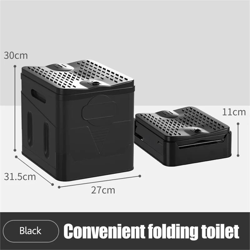 Portable toilet Portable car toilet bucket carrying capacity reusable trash can foldable odor-proof storage box Emergency toilet
