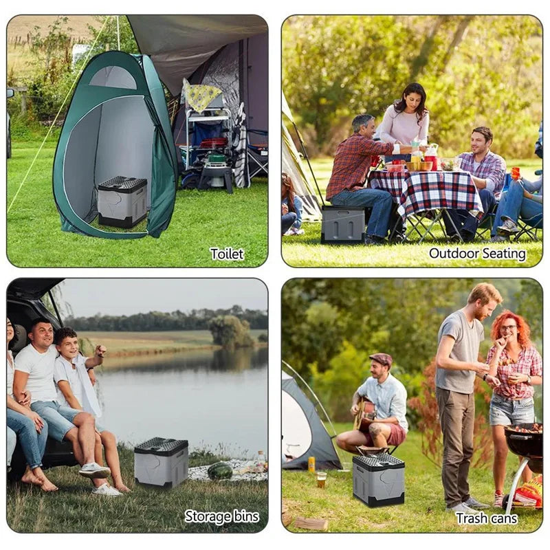 Portable toilet Portable car toilet bucket carrying capacity reusable trash can foldable odor-proof storage box Emergency toilet