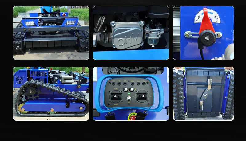 Remote Control Lawn Mower Rc Crawler 7.5HP Slope Mowing Machine Tracked Radio Controlled Grass Cutter Robotic Mowers