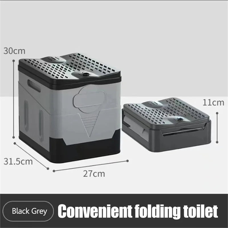 Portable toilet Portable car toilet bucket carrying capacity reusable trash can foldable odor-proof storage box Emergency toilet