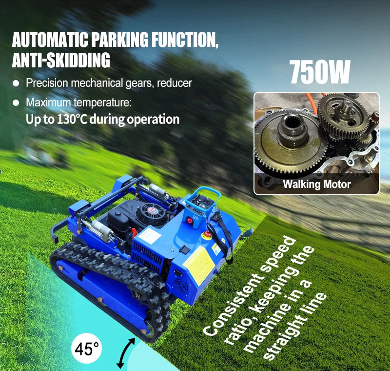 Remote Control Lawn Mower Rc Crawler 7.5HP Slope Mowing Machine Tracked Radio Controlled Grass Cutter Robotic Mowers