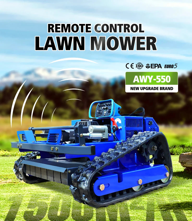 Remote Control Lawn Mower Rc Crawler 7.5HP Slope Mowing Machine Tracked Radio Controlled Grass Cutter Robotic Mowers
