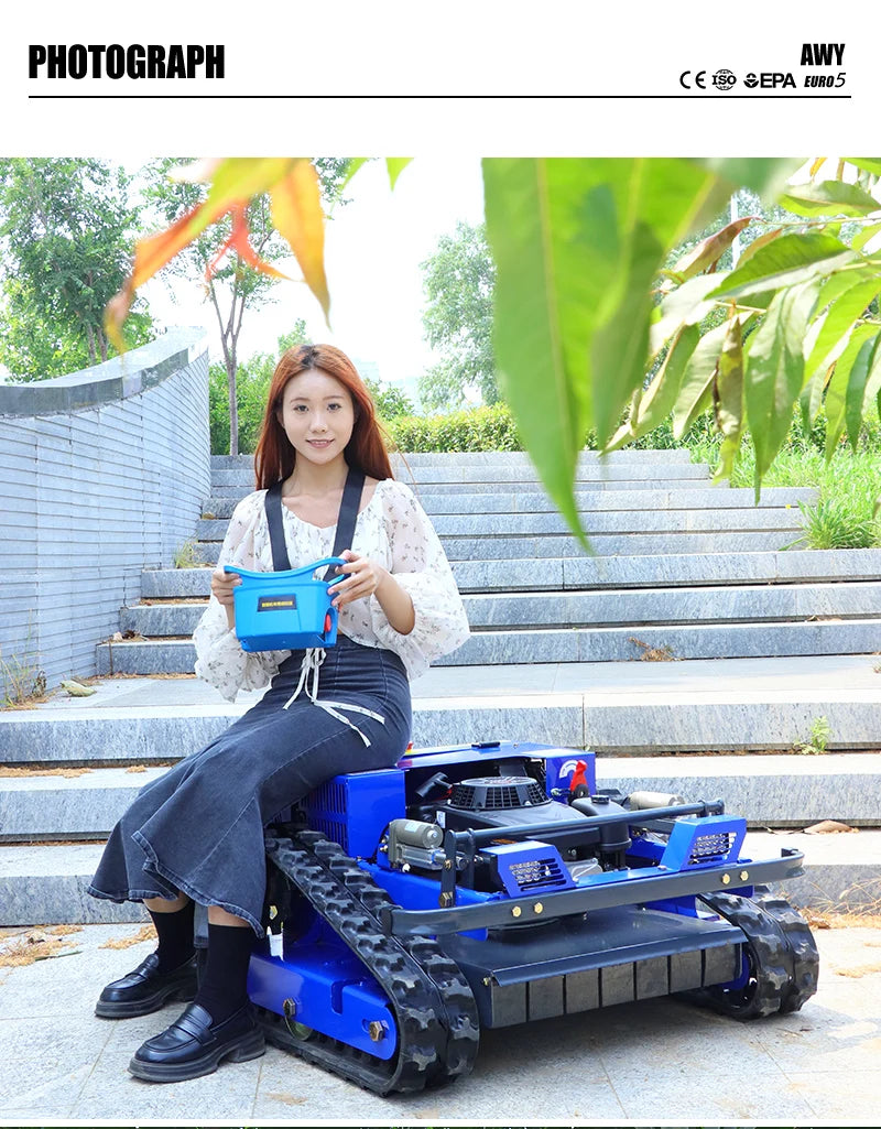 Remote Control Lawn Mower Rc Crawler 7.5HP Slope Mowing Machine Tracked Radio Controlled Grass Cutter Robotic Mowers