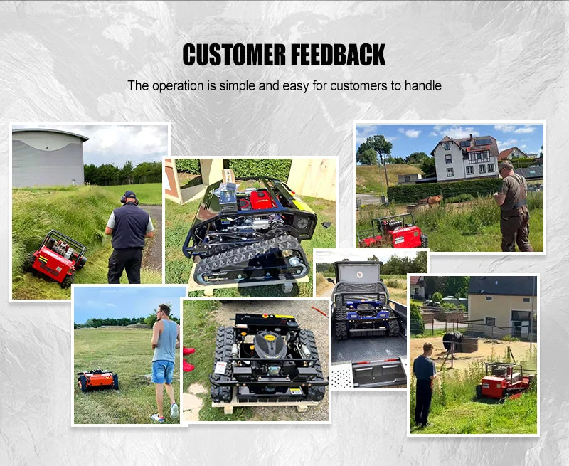 Remote Control Lawn Mower Rc Crawler 7.5HP Slope Mowing Machine Tracked Radio Controlled Grass Cutter Robotic Mowers