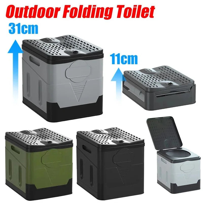 Portable toilet Portable car toilet bucket carrying capacity reusable trash can foldable odor-proof storage box Emergency toilet
