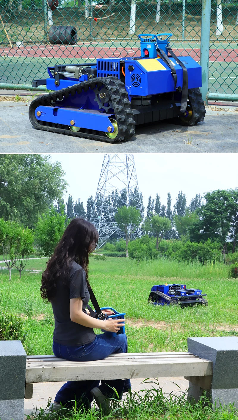 Remote Control Lawn Mower Rc Crawler 7.5HP Slope Mowing Machine Tracked Radio Controlled Grass Cutter Robotic Mowers
