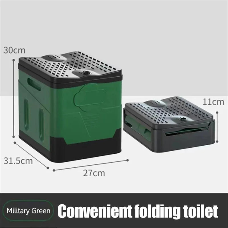 Portable toilet Portable car toilet bucket carrying capacity reusable trash can foldable odor-proof storage box Emergency toilet