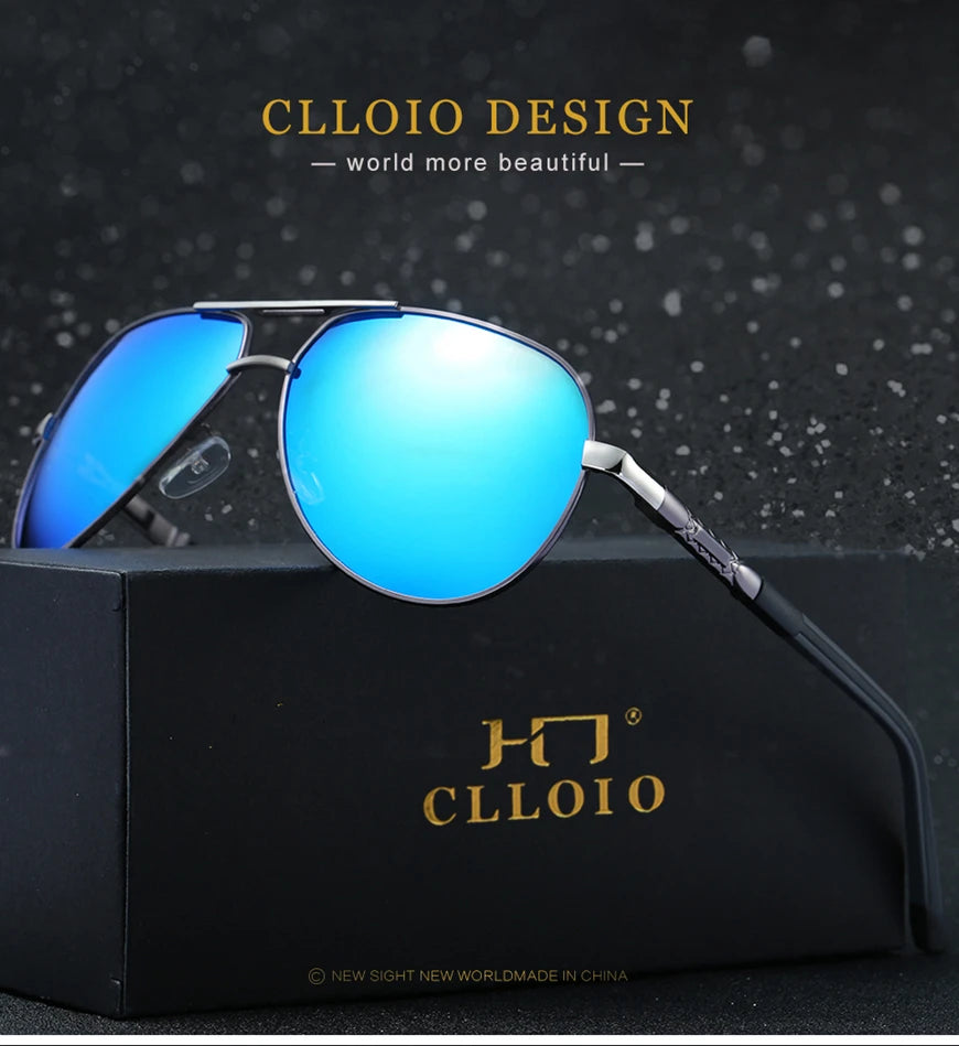 CLLOIO Men Classic Aluminum Polarized Sunglasses Women Driving Glasses Pilot Sun Glasses Brand Designer Male Vintage Sunglasses