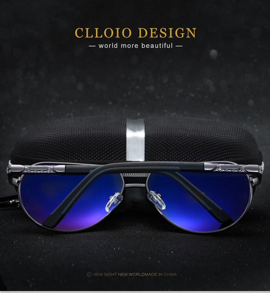 CLLOIO Men Classic Aluminum Polarized Sunglasses Women Driving Glasses Pilot Sun Glasses Brand Designer Male Vintage Sunglasses