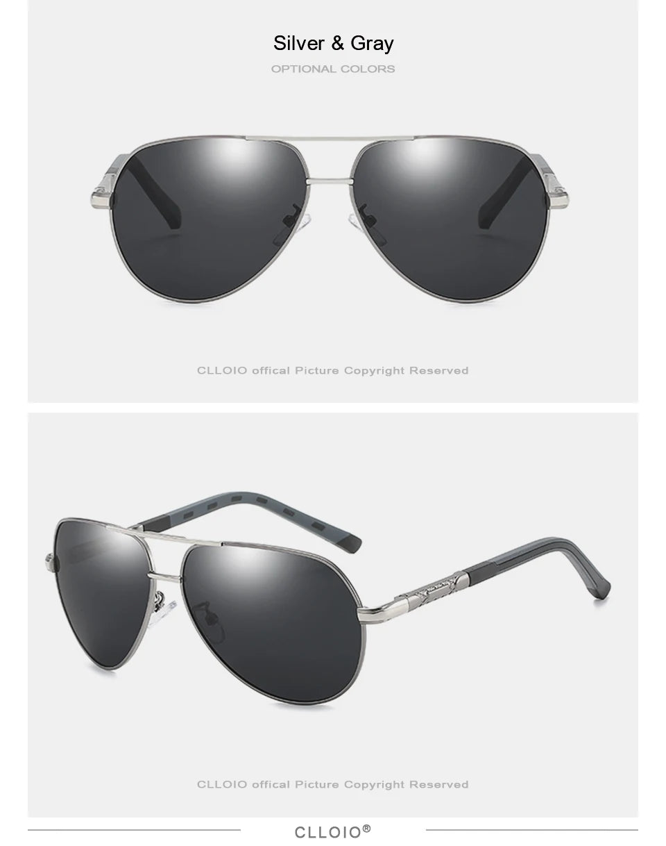 CLLOIO Men Classic Aluminum Polarized Sunglasses Women Driving Glasses Pilot Sun Glasses Brand Designer Male Vintage Sunglasses