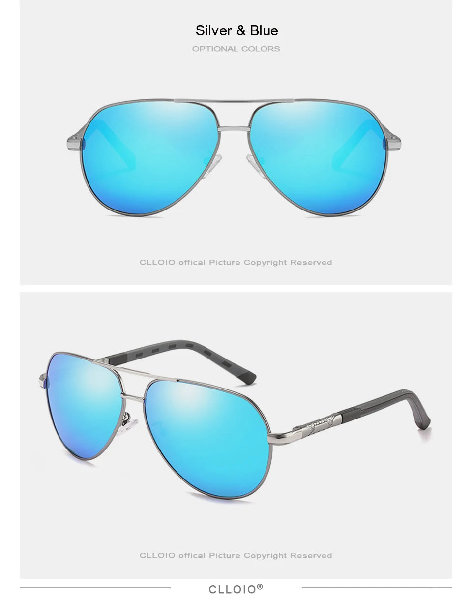 CLLOIO Men Classic Aluminum Polarized Sunglasses Women Driving Glasses Pilot Sun Glasses Brand Designer Male Vintage Sunglasses