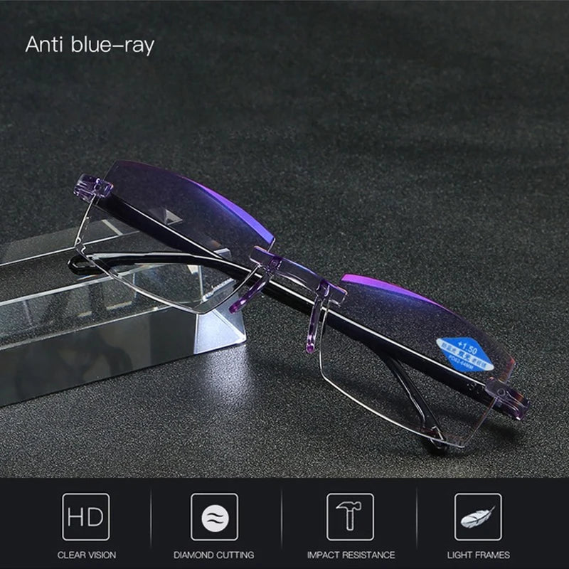 2021 Hot Anti-blue Progressive Far And Near Dual-us Glasses For Men Women Reading Glasses Sapphire High Hardness Glasses Очки