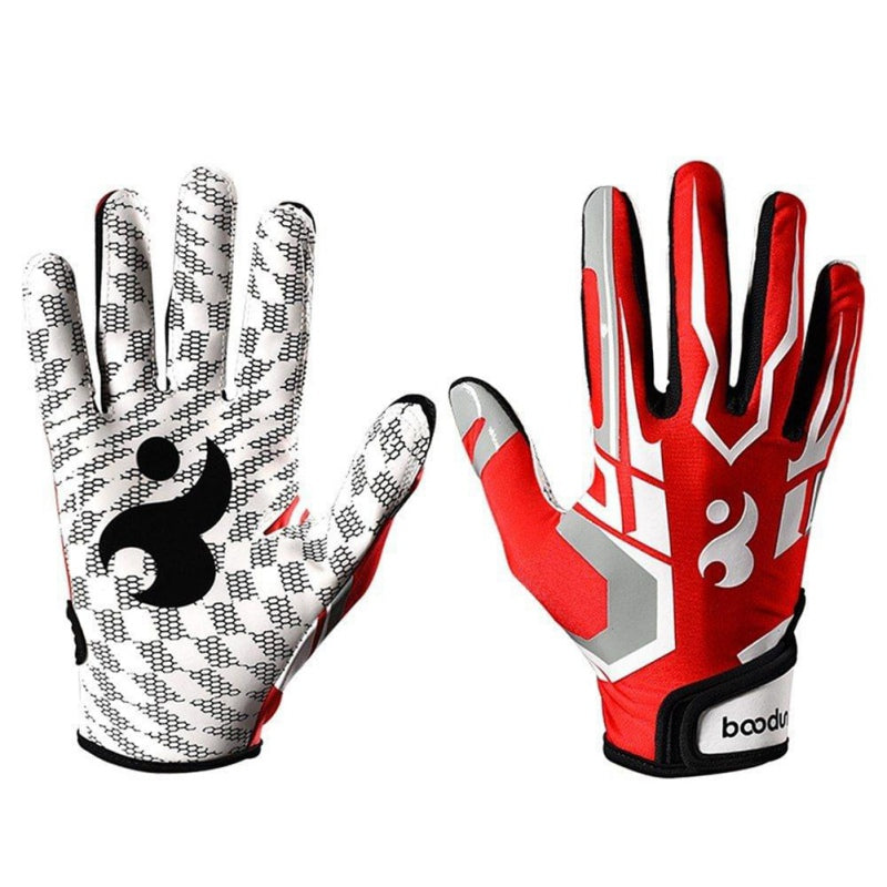 Men Women Rugby Gloves Breathable Anti-slip Full Finger Silicone Baseball American Football Gloves Adjustable Wristband Gloves
