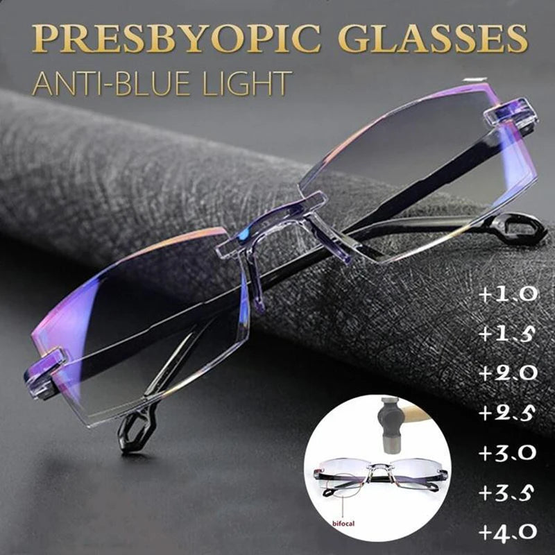 2021 Hot Anti-blue Progressive Far And Near Dual-us Glasses For Men Women Reading Glasses Sapphire High Hardness Glasses Очки