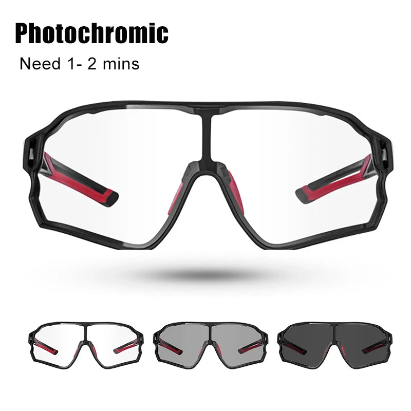 ROCKBROS Cycling Sunglasses  Photochromic Road Bike UV400 Bicycle Eyewear MTB Mountain Bicycle Cycling Goggles