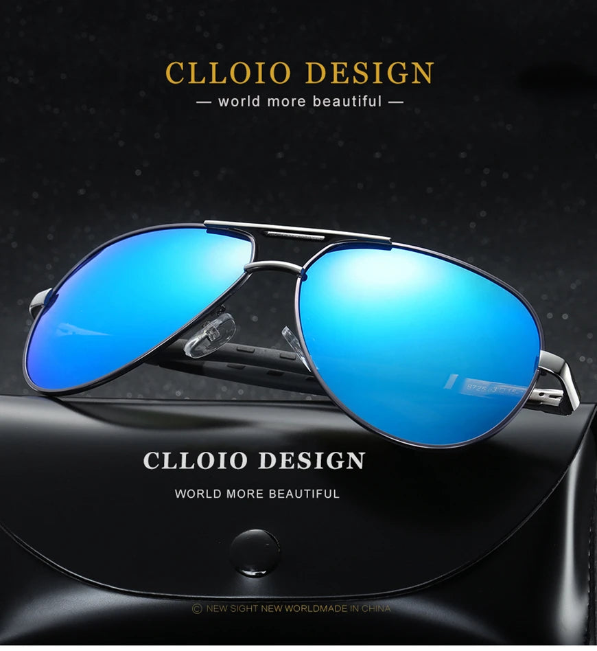 CLLOIO Men Classic Aluminum Polarized Sunglasses Women Driving Glasses Pilot Sun Glasses Brand Designer Male Vintage Sunglasses