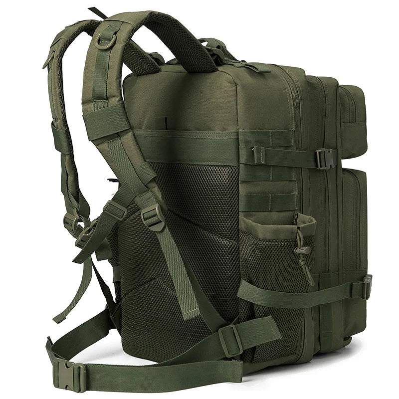 45L Molle Tactical Backpack Bag Hunting MOLLE Backpack GYM For Men EDC Outdoor Hiking Survival Rucksack Witch Bottle Holder