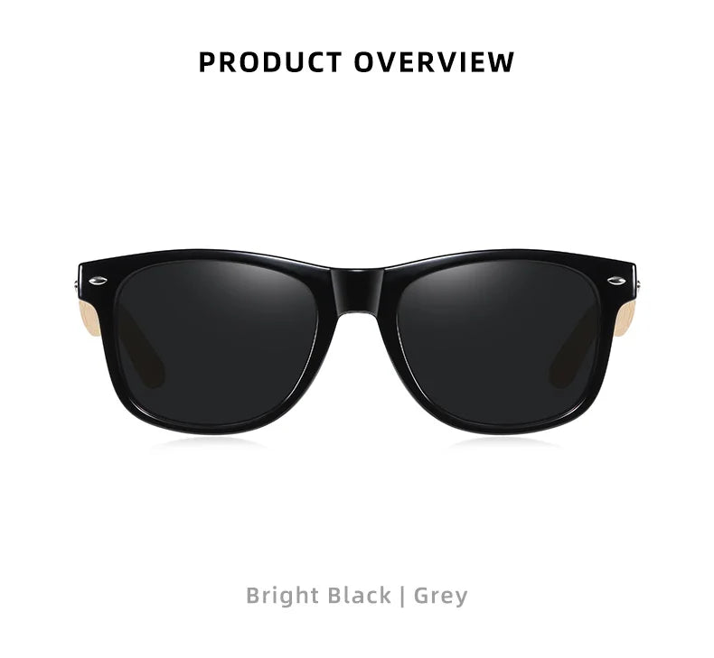 BARCUR Polarized Glasses Men Bamboo Wood Sun Glasses Women Fashion Mirror Sunglasses Brand Designer Eyewear