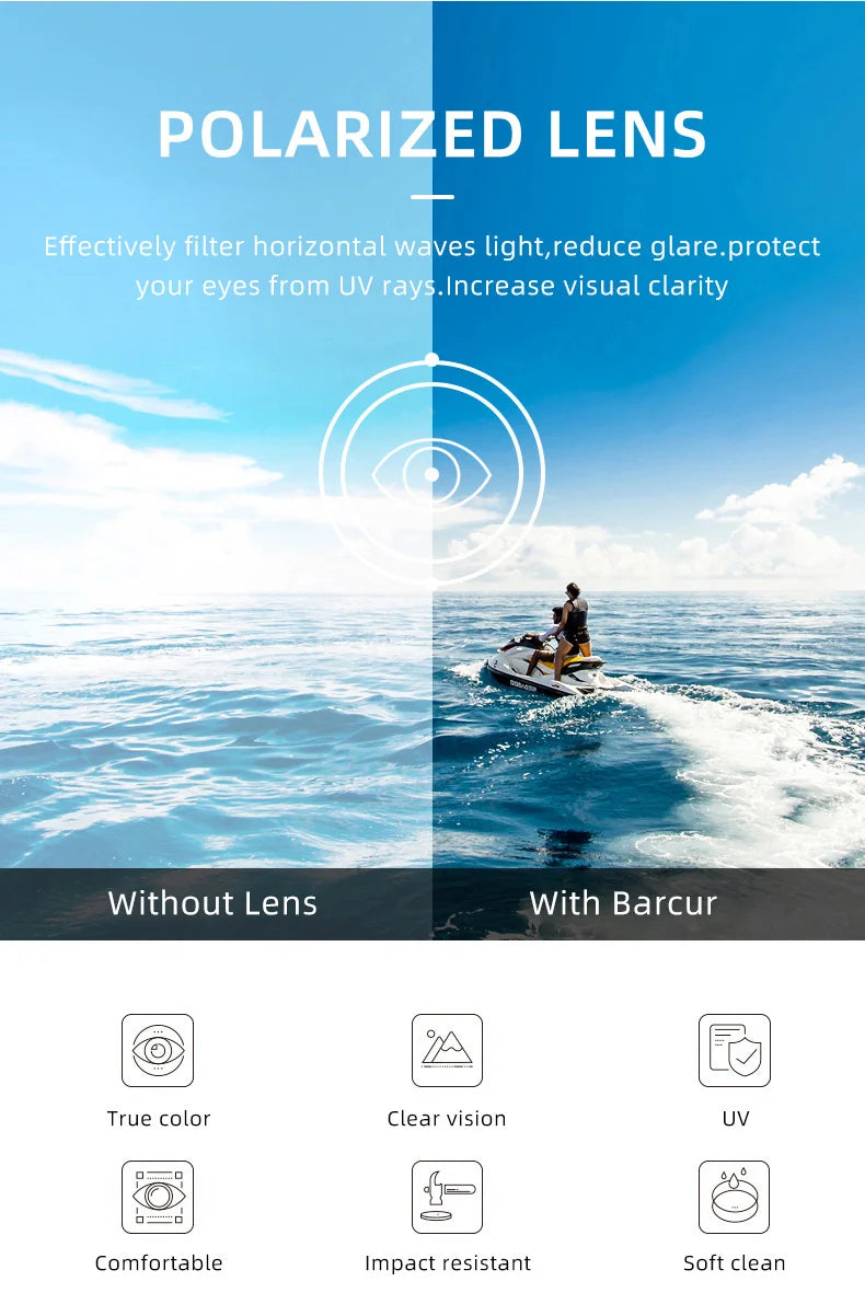 BARCUR Polarized Glasses Men Bamboo Wood Sun Glasses Women Fashion Mirror Sunglasses Brand Designer Eyewear