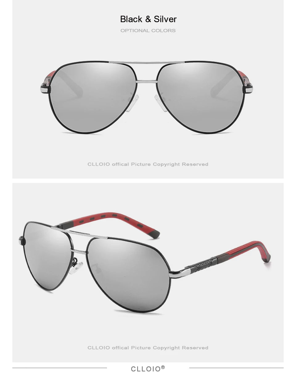 CLLOIO Men Classic Aluminum Polarized Sunglasses Women Driving Glasses Pilot Sun Glasses Brand Designer Male Vintage Sunglasses