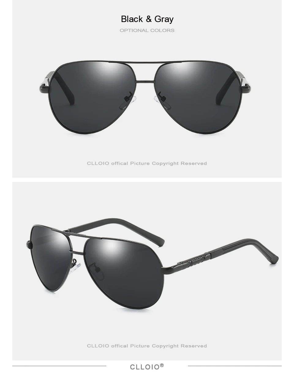 CLLOIO Men Classic Aluminum Polarized Sunglasses Women Driving Glasses Pilot Sun Glasses Brand Designer Male Vintage Sunglasses