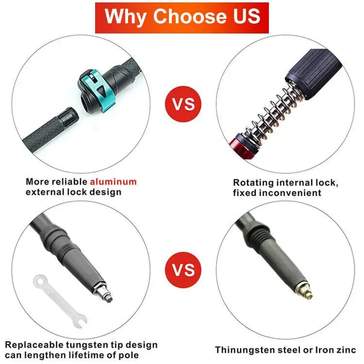 Carbon Fiber External Quick Lock Trekking Poles, Nordic Walking Stick, Hiking Telescope Stick, Shooting Crutch, 210 g/pc