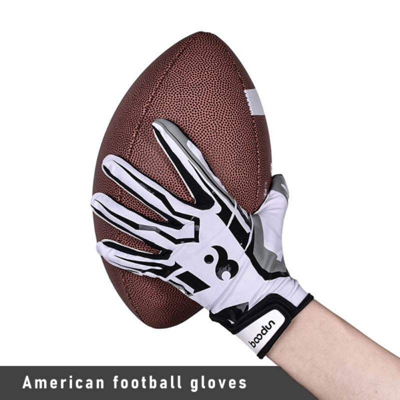 Men Women Rugby Gloves Breathable Anti-slip Full Finger Silicone Baseball American Football Gloves Adjustable Wristband Gloves