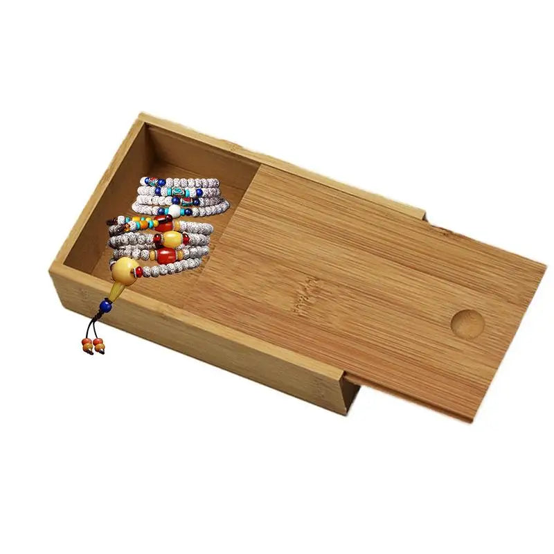 Bamboo Box Creative Desktop Organizer Wooden Storage Box Chess / Card / Playing Card Packaging Case 10.7*7.7*3.5CM