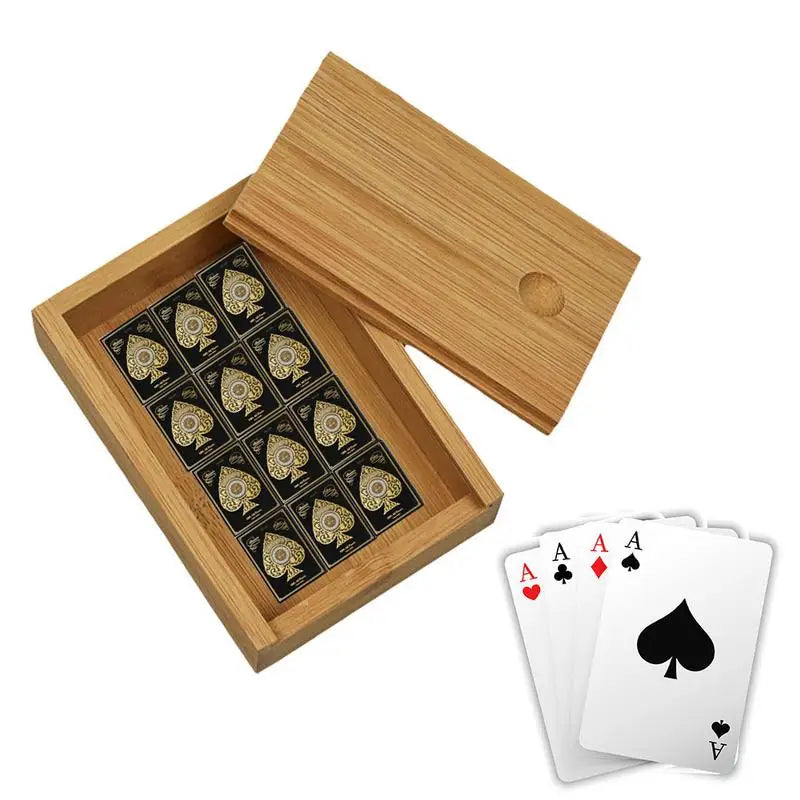 Bamboo Box Creative Desktop Organizer Wooden Storage Box Chess / Card / Playing Card Packaging Case 10.7*7.7*3.5CM