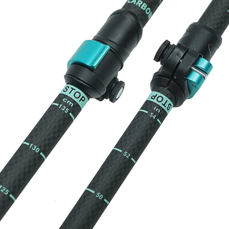 Carbon Fiber External Quick Lock Trekking Poles, Nordic Walking Stick, Hiking Telescope Stick, Shooting Crutch, 210 g/pc