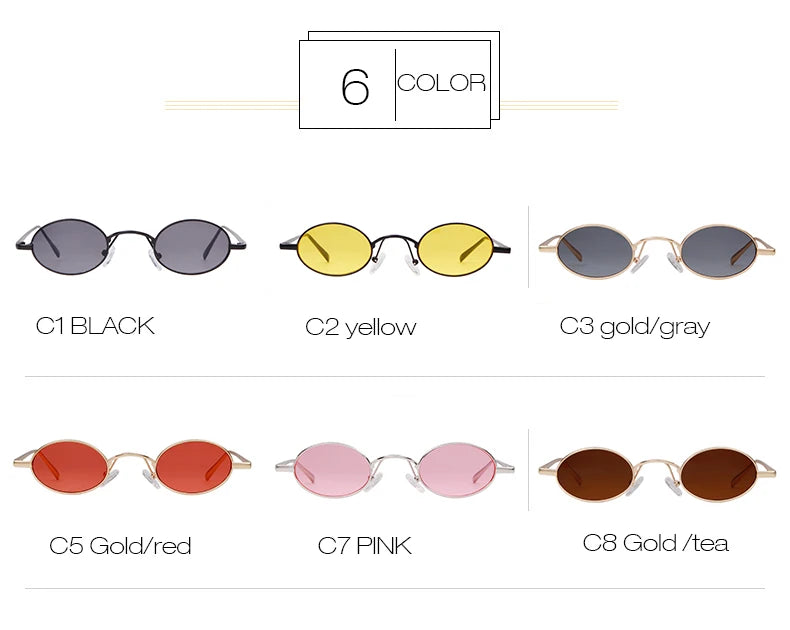 SORVINO Skinny Steampunk Oval Sunglasses 2020 Women Vintage Small Steam Punk Goggles Designer Gold Tiny Sun Glasses Shades SN229