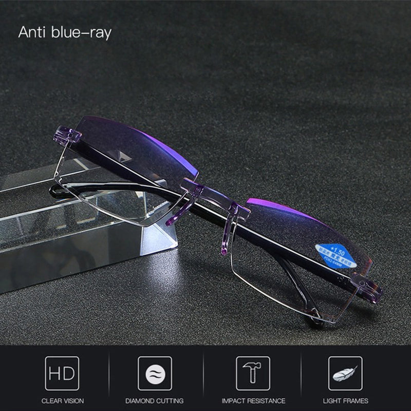 2021 Hot Anti-blue Progressive Far And Near Dual-us Glasses For Men Women Reading Glasses Sapphire High Hardness Glasses Очки