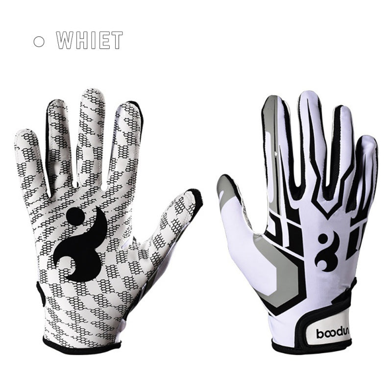 Men Women Rugby Gloves Breathable Anti-slip Full Finger Silicone Baseball American Football Gloves Adjustable Wristband Gloves