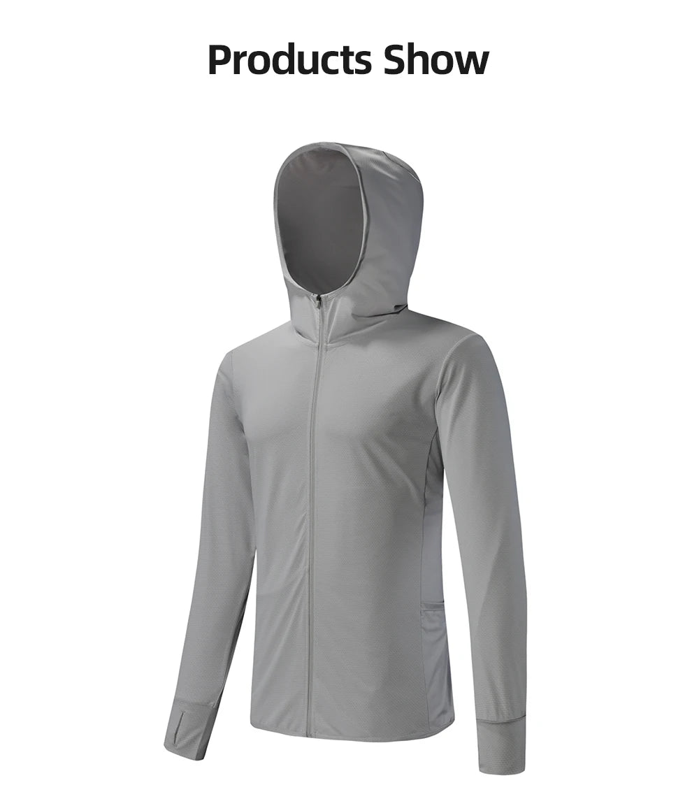 RION Cycling Men's jacket Hooded Skin Coat Sunscreen Waterproof Anti-UV Thin Outwear Light Men Hiking Jackets