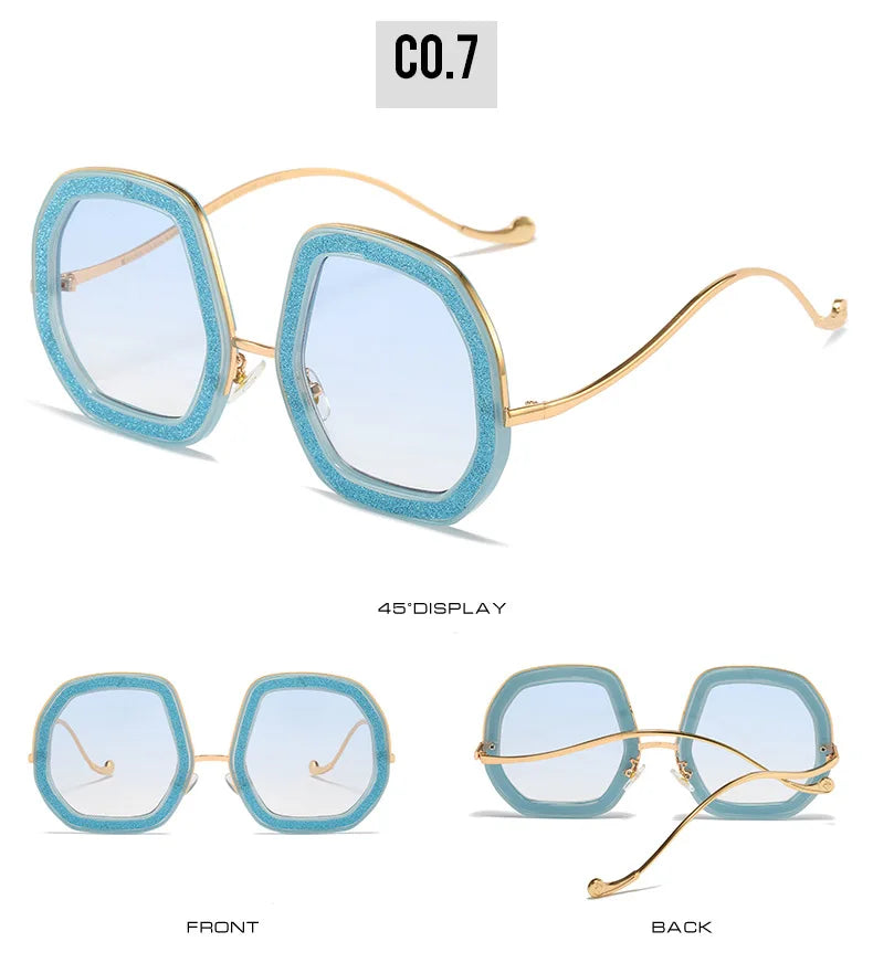 Big Frame Crystal Sun Glasses Women Cooling Designer Women Luxury Shades Lunette De Soleil Femme Googles Sunglasses Women 2022